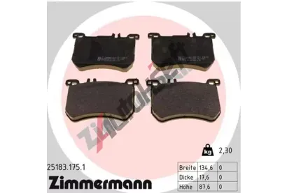 ZIMMERMANN Sada brzdovch destiek ZIM 25183.175.1, 25183.175.1