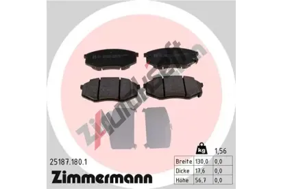 ZIMMERMANN Sada brzdovch destiek ZIM 25187.180.1, 25187.180.1