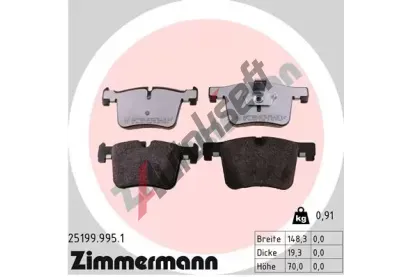 ZIMMERMANN Sada brzdovch destiek rd:z ZIM 25199.995.1, 25199.995.1
