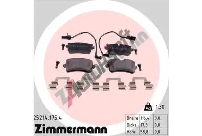 ZIMMERMANN Sada brzdovch destiek ZIM 25214.175.4, 25214.175.4