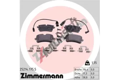 ZIMMERMANN Sada brzdovch destiek ZIM 25214.175.5, 25214.175.5
