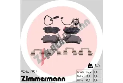 ZIMMERMANN Sada brzdovch destiek ZIM 25214.175.6, 25214.175.6