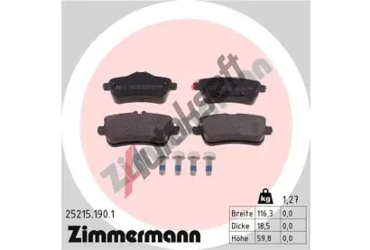 ZIMMERMANN Sada brzdovch destiek ZIM 25215.190.1, 25215.190.1