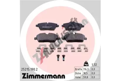 ZIMMERMANN Sada brzdovch destiek ZIM 25215.190.2, 25215.190.2