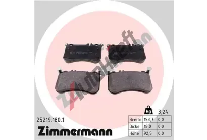 ZIMMERMANN Sada brzdovch destiek ZIM 25219.180.1, 25219.180.1