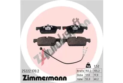 ZIMMERMANN Sada brzdových destiček ZIM 25222.170.2, 25222.170.2 ZIMMERMANN Sada brzdových destiček ZIM 25222.170.2, 25222.170.2