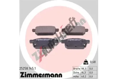 ZIMMERMANN Sada brzdovch destiek ZIM 25258.145.1, 25258.145.1
