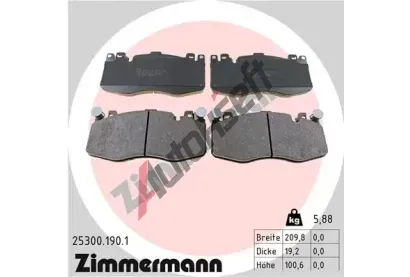 ZIMMERMANN Sada brzdovch destiek ZIM 25300.190.1, 25300.190.1