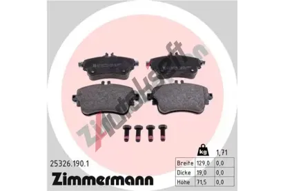 ZIMMERMANN Sada brzdových destiček - kotoučová brzda ZIM 25326.190.1, 25326.190.1  ZIMMERMANN Sada brzdových destiček - kotoučová brzda ZIM 25326.190.1, 25326.190.1
