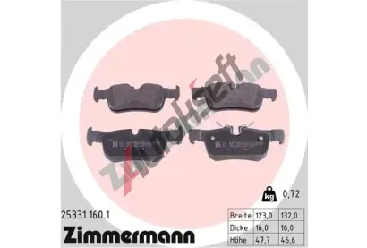 ZIMMERMANN Sada brzdovch destiek ZIM 25331.160.1, 25331.160.1