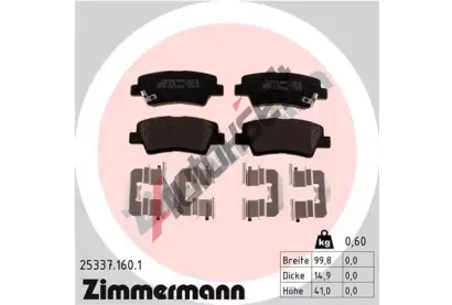 ZIMMERMANN Sada brzdovch destiek ZIM 25337.160.1, 25337.160.1