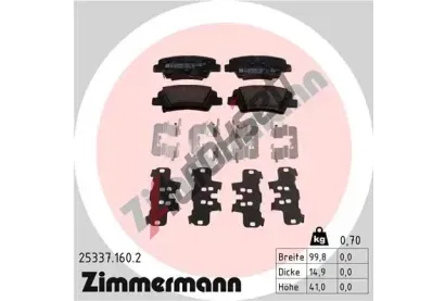 ZIMMERMANN Sada brzdovch destiek ZIM 25337.160.2, 25337.160.2