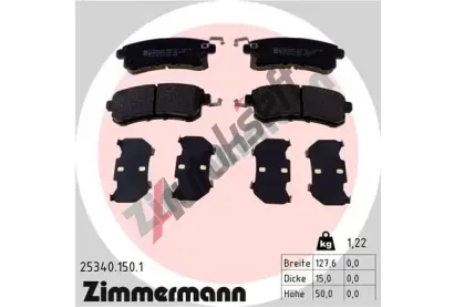 ZIMMERMANN Sada brzdovch destiek ZIM 25340.150.1, 25340.150.1