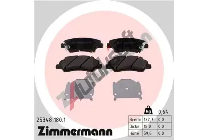 ZIMMERMANN Sada brzdovch destiek ZIM 25348.180.1, 25348.180.1