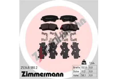 ZIMMERMANN Sada brzdovch destiek ZIM 25348.180.2, 25348.180.2