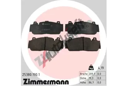 ZIMMERMANN Sada brzdovch destiek ZIM 25380.190.1, 25380.190.1