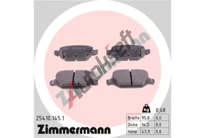 ZIMMERMANN Sada brzdovch destiek ZIM 25410.145.1, 25410.145.1