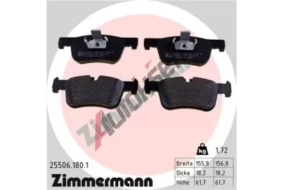 ZIMMERMANN Sada brzdovch destiek ZIM 25506.180.1, 25506.180.1
