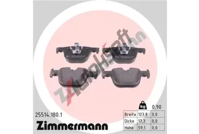 ZIMMERMANN Sada brzdovch destiek ZIM 25514.180.1, 25514.180.1