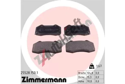 ZIMMERMANN Sada brzdovch destiek ZIM 25528.150.1, 25528.150.1