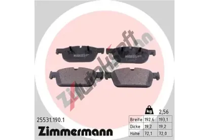 ZIMMERMANN Sada brzdovch destiek ZIM 25531.190.1, 25531.190.1
