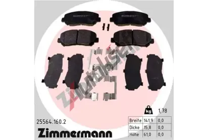 ZIMMERMANN Sada brzdovch destiek ZIM 25564.160.2, 25564.160.2
