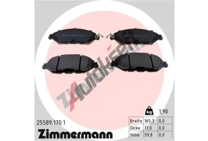 ZIMMERMANN Sada brzdovch destiek ZIM 25589.170.1, 25589.170.1