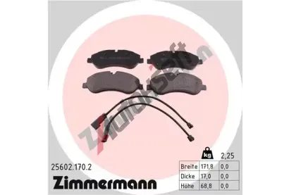 ZIMMERMANN Sada brzdových destiček ZIM 25602.170.2, 25602.170.2  ZIMMERMANN Sada brzdových destiček ZIM 25602.170.2, 25602.170.2