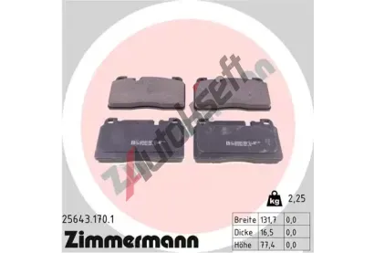 ZIMMERMANN Sada brzdovch destiek ZIM 25643.170.1, 25643.170.1