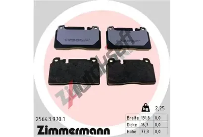 ZIMMERMANN Sada brzdovch destiek rd:z ZIM 25643.970.1, 25643.970.1