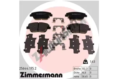 ZIMMERMANN Sada brzdovch destiek ZIM 25644.175.2, 25644.175.2