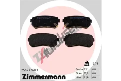 ZIMMERMANN Sada brzdovch destiek ZIM 25677.160.1, 25677.160.1