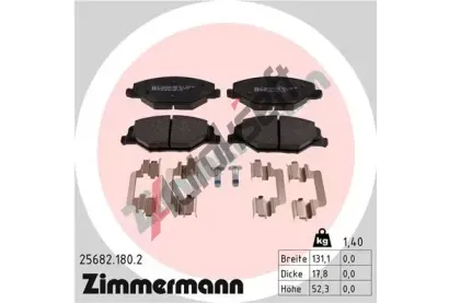 ZIMMERMANN Sada brzdovch destiek ZIM 25682.180.2, 25682.180.2