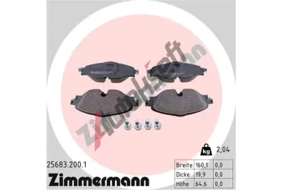 ZIMMERMANN Sada brzdovch destiek ZIM 25683.200.1, 25683.200.1