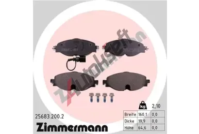 ZIMMERMANN Sada brzdovch destiek ZIM 25683.200.2, 25683.200.2