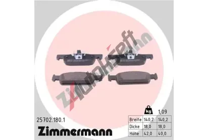 ZIMMERMANN Sada brzdovch destiek ZIM 25702.180.1, 25702.180.1