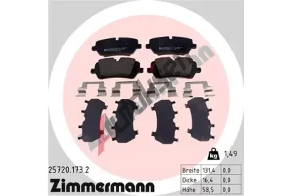 ZIMMERMANN Sada brzdovch destiek ZIM 25720.173.2, 25720.173.2