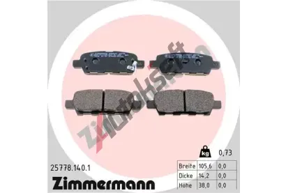 ZIMMERMANN Sada brzdovch destiek ZIM 25778.140.1, 25778.140.1