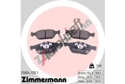ZIMMERMANN Sada brzdovch destiek ZIM 25804.170.1, 25804.170.1