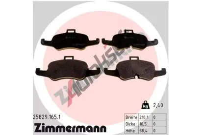 ZIMMERMANN Sada brzdovch destiek ZIM 25829.165.1, 25829.165.1