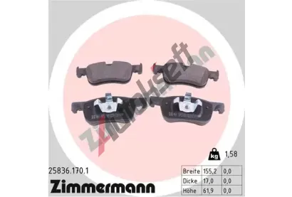 ZIMMERMANN Sada brzdovch destiek ZIM 25836.170.1, 25836.170.1