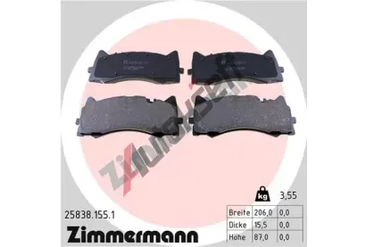 ZIMMERMANN Sada brzdovch destiek ZIM 25838.155.1, 25838.155.1