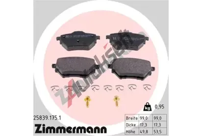 ZIMMERMANN Sada brzdovch destiek ZIM 25839.175.1, 25839.175.1