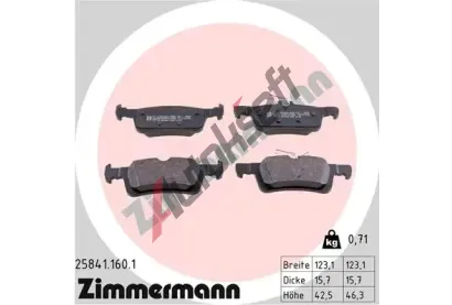 ZIMMERMANN Sada brzdovch destiek ZIM 25841.160.1, 25841.160.1