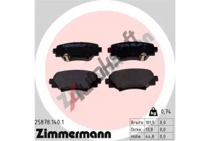 ZIMMERMANN Sada brzdovch destiek ZIM 25878.140.1, 25878.140.1
