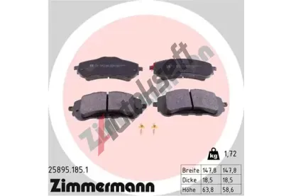 ZIMMERMANN Sada brzdovch destiek ZIM 25895.185.1, 25895.185.1