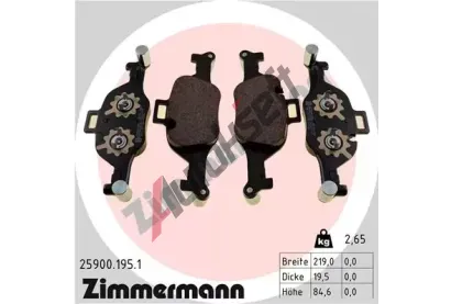 ZIMMERMANN Sada brzdovch destiek ZIM 25900.195.1, 25900.195.1