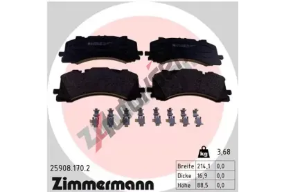ZIMMERMANN Sada brzdovch destiek ZIM 25908.170.2, 25908.170.2