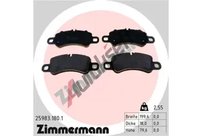 ZIMMERMANN Sada brzdovch destiek ZIM 25983.180.1, 25983.180.1