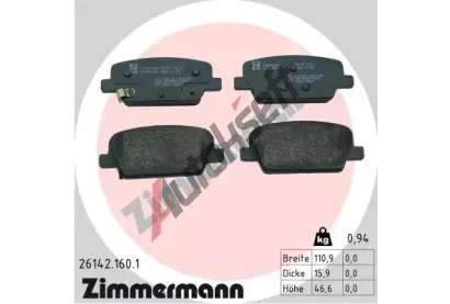 ZIMMERMANN Sada brzdovch destiek ZIM 26142.160.1, 26142.160.1